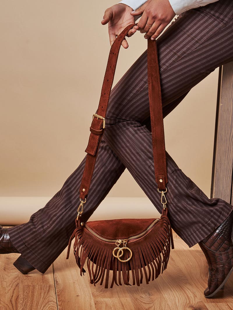 Fringe Suede Crossbody