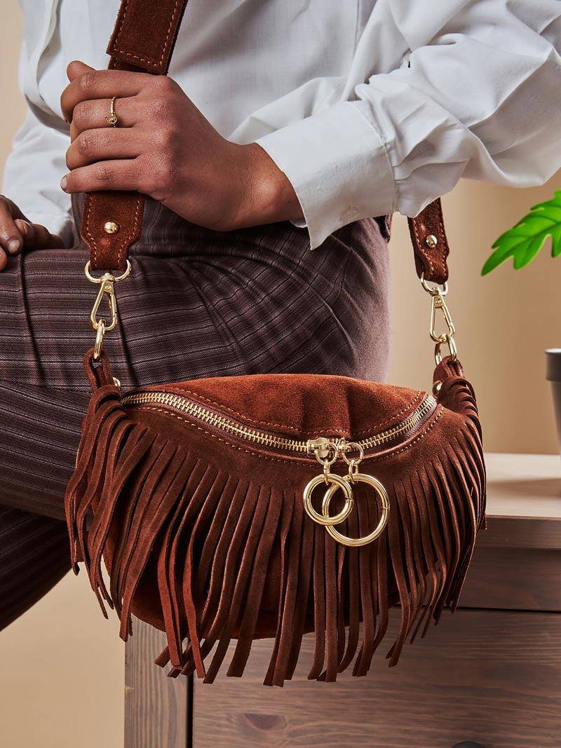 Fringe Suede Crossbody