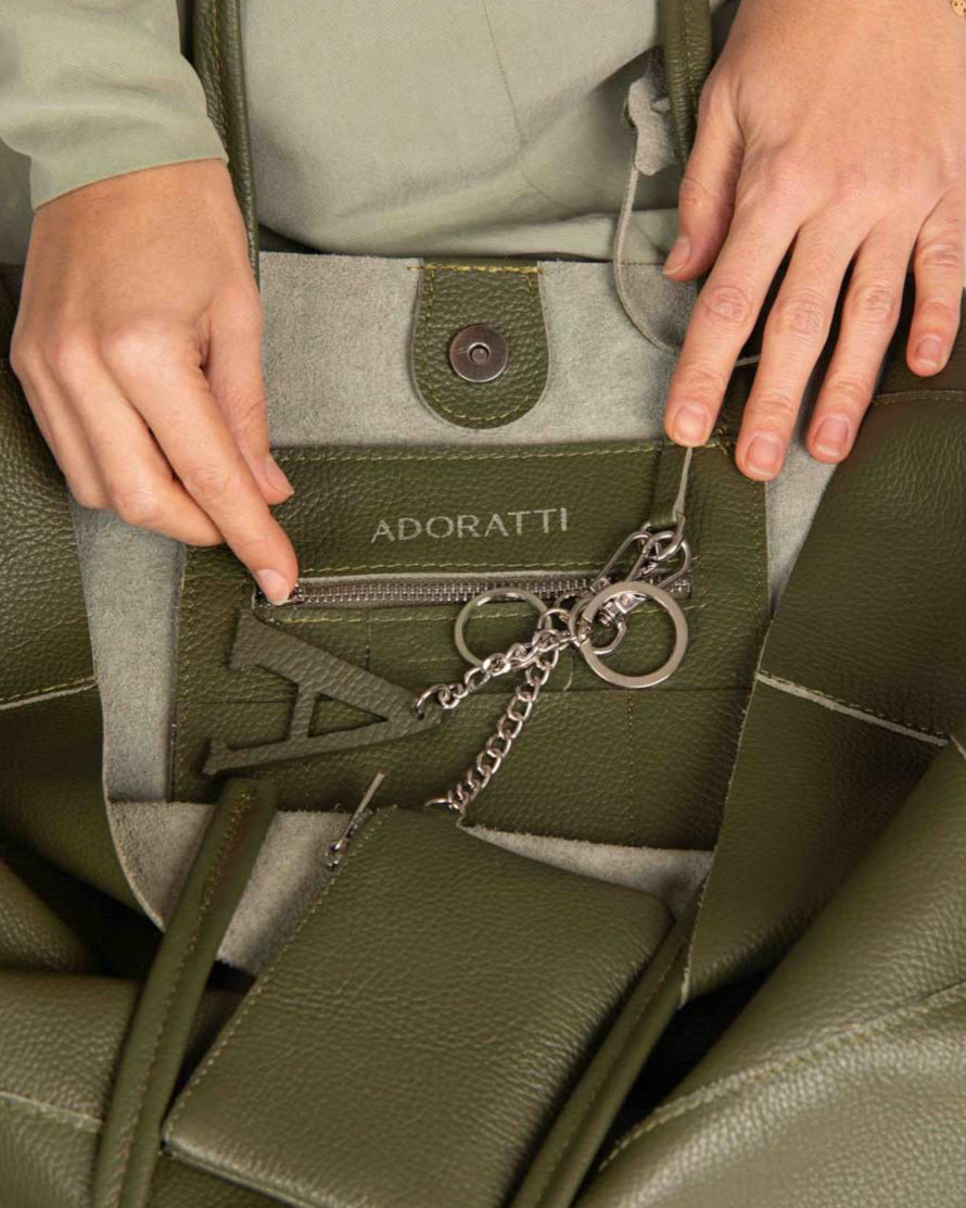 Leather Initial Keychain