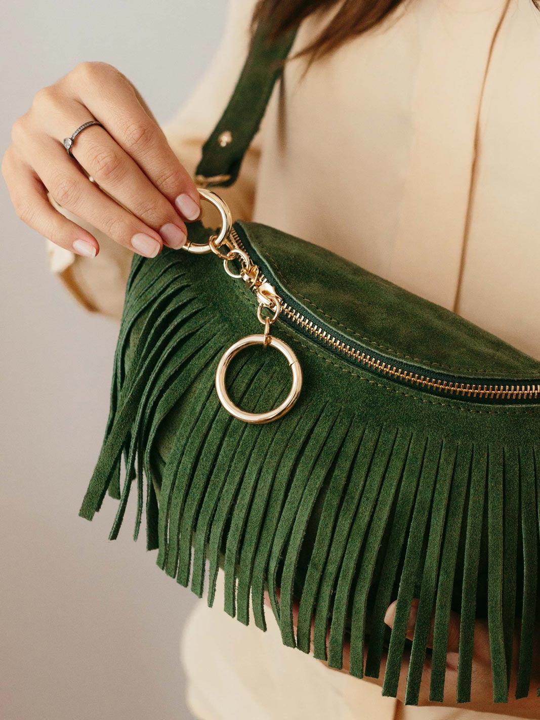 Fringe Suede Crossbody