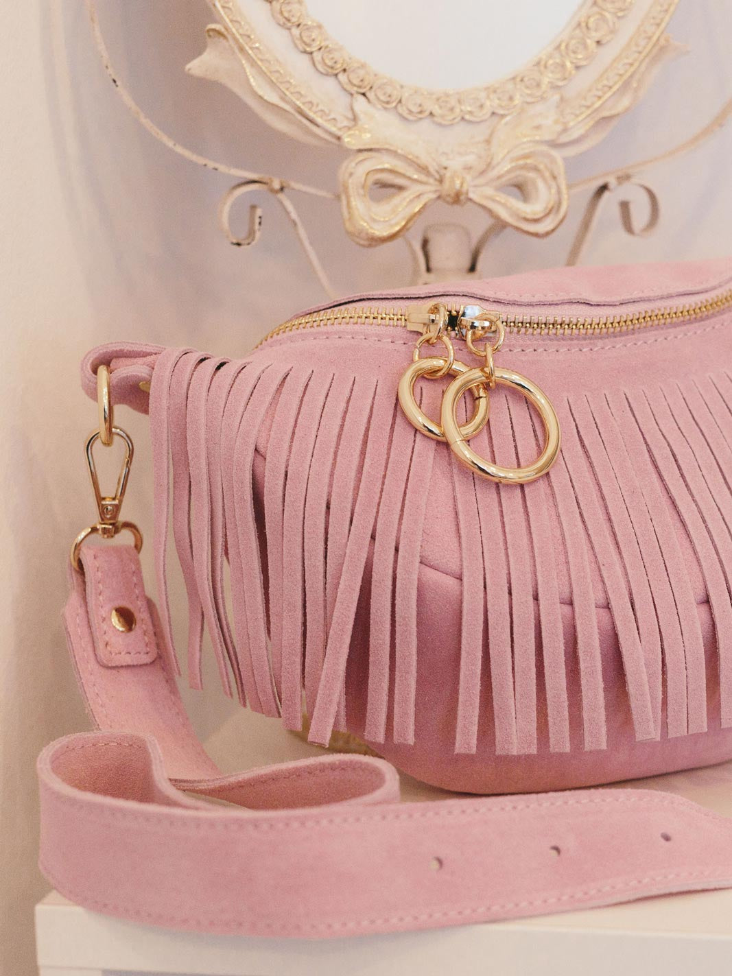 Fringe Suede Crossbody