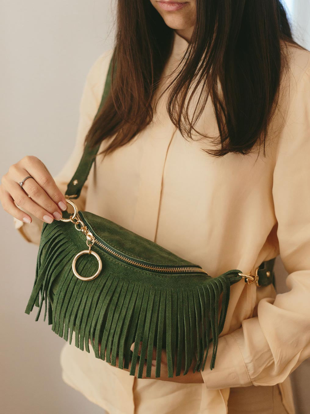 Fringe Suede Crossbody