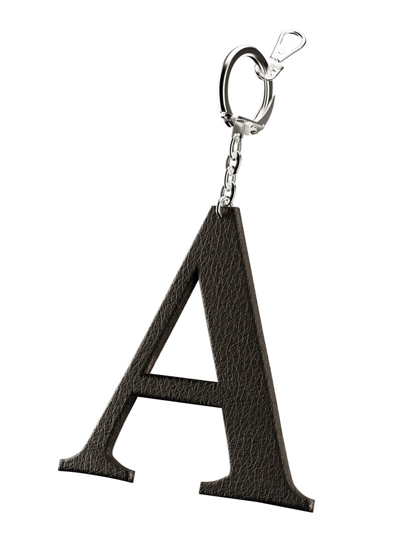 Leather Initial Keychain
