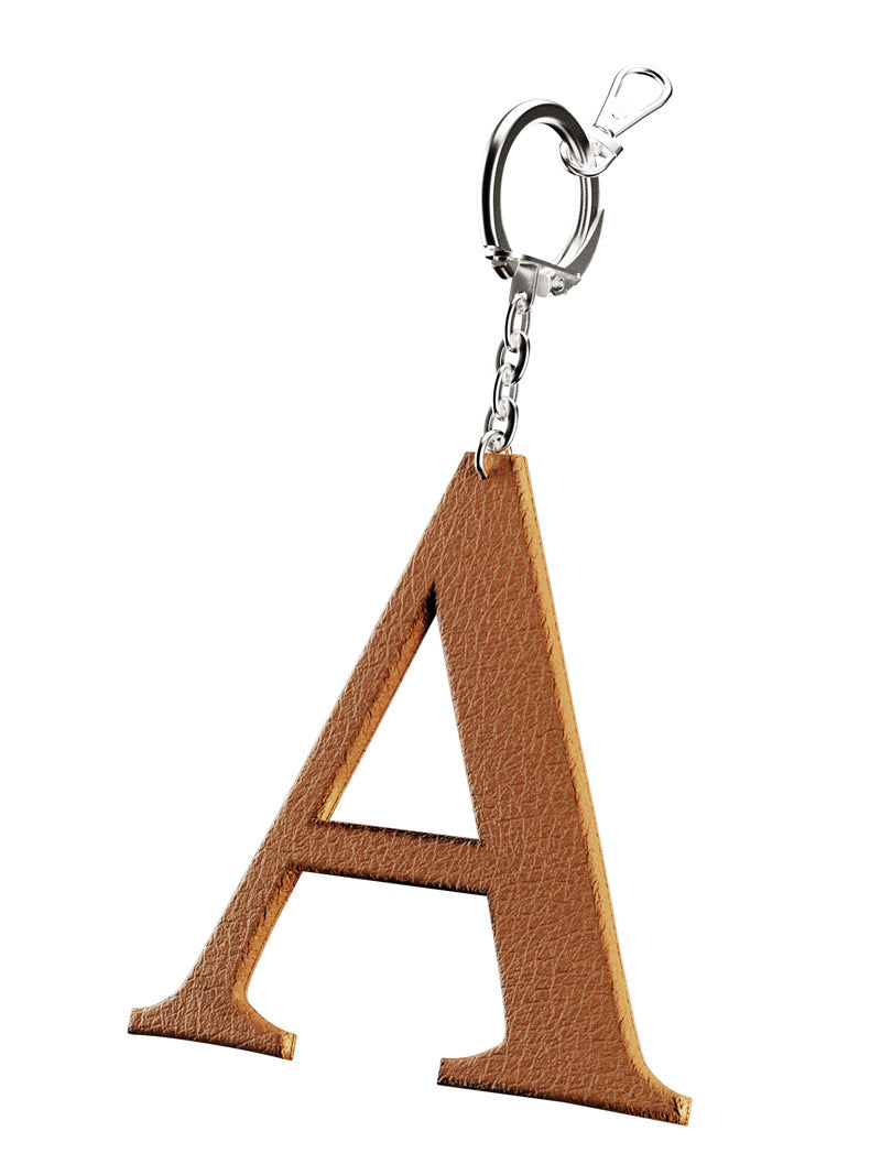 Leather Initial Keychain