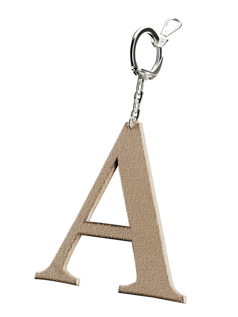 Leather Initial Keychain