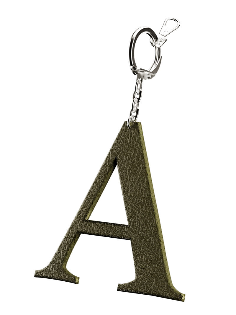 Leather Initial Keychain