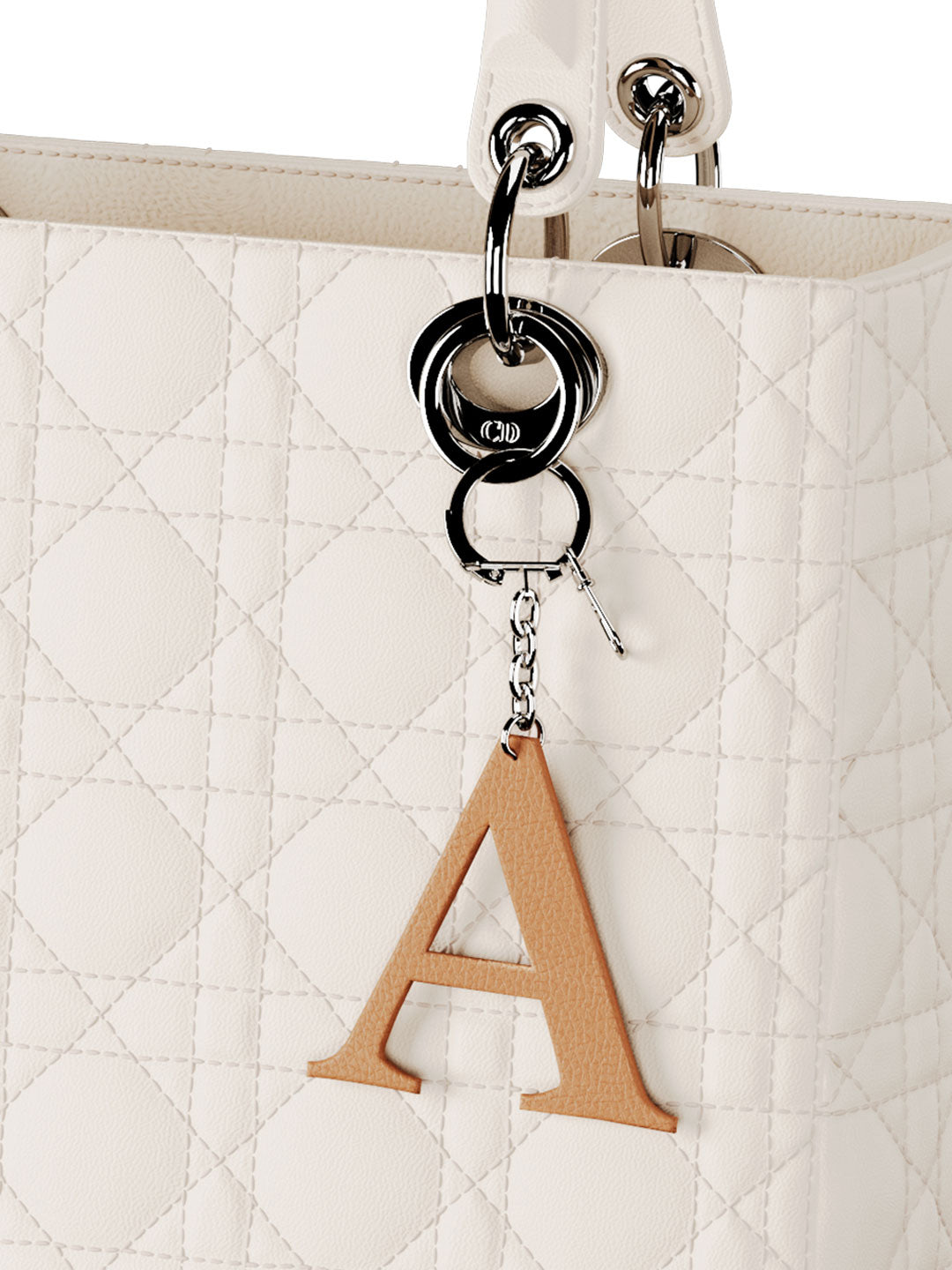 Leather Initial Keychain