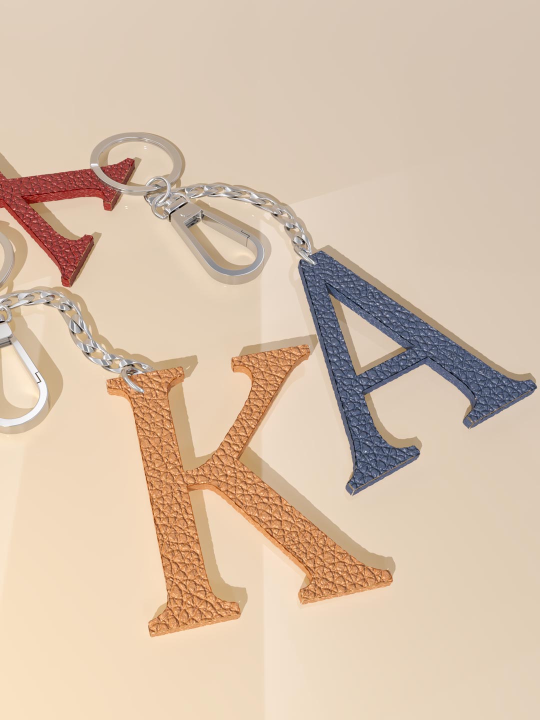 Leather Initial Keychain