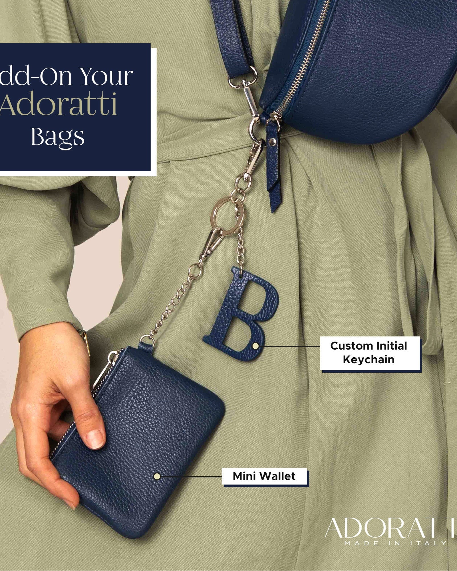 Leather Initial Keychain