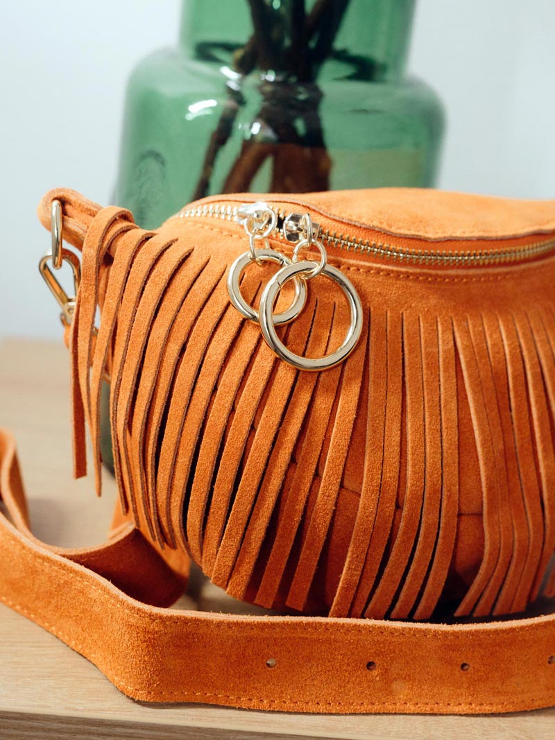 Fringe Suede Leather Crossbody, Boho Bag | Adoratti